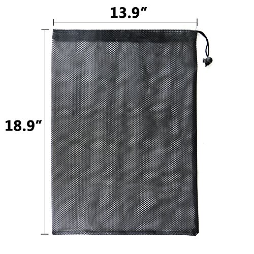 Bignc 3 Pack Mesh Stuff Sack with Cord Lock Closure, Durable Lightweight Nylon Mesh Storage Ditty Bag, Laundry Bag, Golf Ball Bag