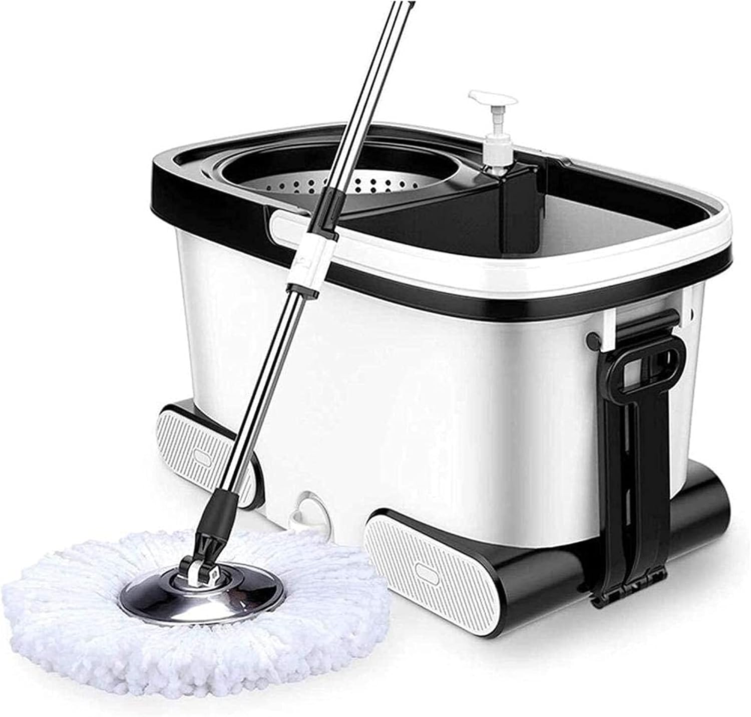 Microfibre Flat Mop And Buckets Set Bucket Set Space Saving Washing And
