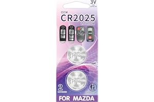 BBXSA Key Fob Replacement Batteries for Mazda (2009-2020) Mazda 3 6 CX-3 CX-5 CX-30 CX-9 CX-50 CX-90 CX-70 MX-5 Miata Yaris IA Scion (Pack of 2, CR2025) Smart Remote Key Battery (Check Fitment Guide)