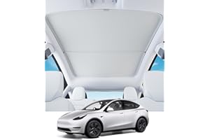 TADPOLE JUMP for Old Tesla Model Y 2020-2025 Sunshade Roof with Magnetic Clips, Nano Ice-Crystal Coating, No Gaps, No Sagging (Graphene Silver)