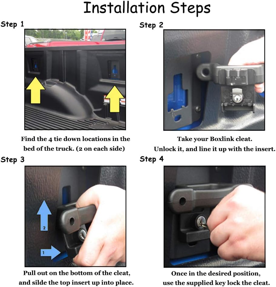 FL3Z99000A64B Eleven Guns 4 Pack F150 Boxlink Tie Down Anchors Replace Part for Ford F150 F250