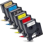 Labelwell 6-Pack Replacement for Dymo D1 Label Tape 45013 45016 45017 45018 45021 45023 Colorpop Refills for LabelManager 160 280 210D 360D 420P 450D 450P 450DUO PnP Label Maker, 1/2 Inch x 23 Ft