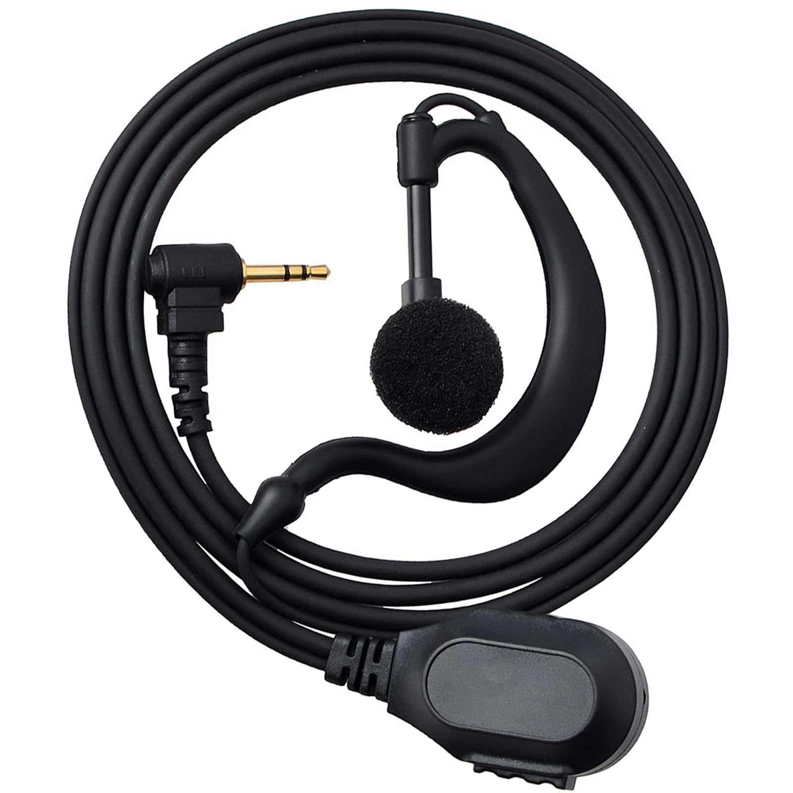 HYS Walkie Talkie Earpiece Compatible with Motorola TLKR Talkabout T62 T80 XT180 T82 Extreme T92 H2O Radio, G Shape Headset with PTT Mic (G05TK-1)