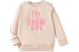 CPEI Toddler Girl 2nd Birthday Outfits Im Two Cute Sweatshirt 2 Year Old Birthday Girl Sweatshirt