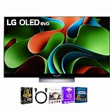 LG 77-Inch OLED C3 HDR 4K Smart OLED TV Bundle - 120 HZ Refresh Rate + UAX 4K HDMI 2.0 Cable + CPS 24 Months Protection and Streaming Kit with Alexa