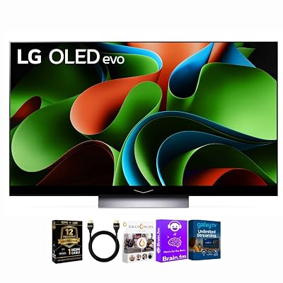 LG 77-Inch OLED C3 HDR 4K Smart OLED TV Bundle - 120 HZ Refresh Rate + UAX 4K HDMI 2.0 Cable + CPS 24 Months Protection and Streaming Kit with Alexa