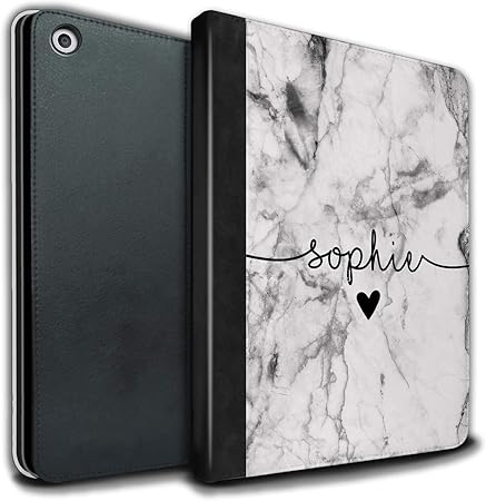 Stuff4 Personalised Tablet Case For Apple Ipad Air 3 19 3rd Gen Custom White Marble Black Heart Handwriting Flip Faux Book Pu Leather Cover Amazon Co Uk Computers Accessories