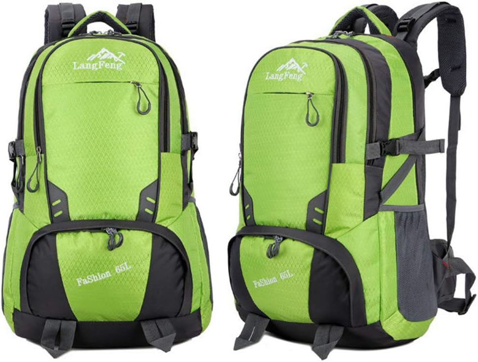 She charm 65L Internal Frame Backpack Hiking Travel Backpack Camping Rucksack Extra Large, Hiking Backpack for Men and Women,Green