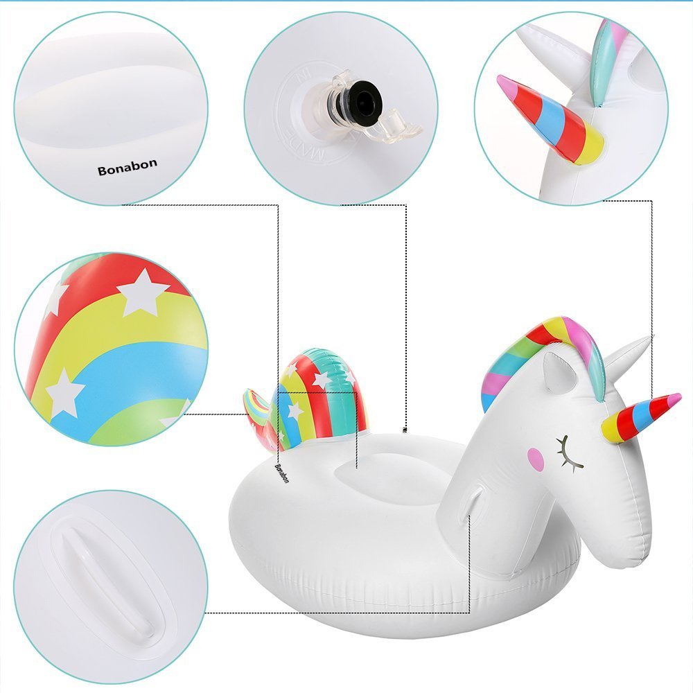 Bouée Licorne Gonflable Géant Flotte Licorne dans la Piscine pour Fête de Piscine pour Enfant et Adulte