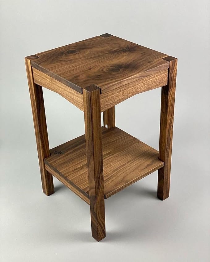 Streem Tall End Table, Side Table with Lower Shelf for Home Decor