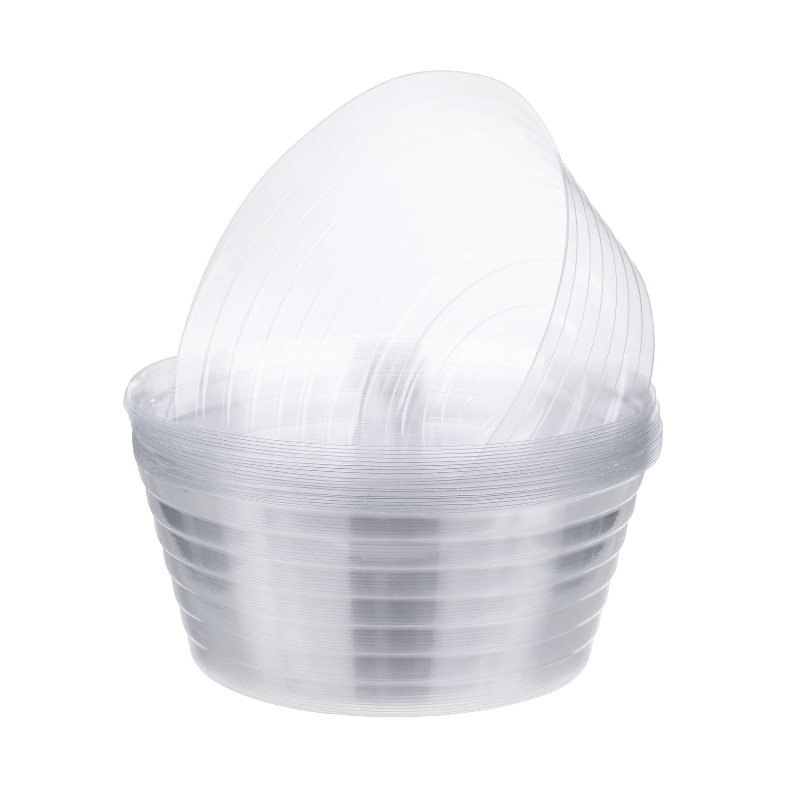 M METERXITY 20-Pack Plastic Plant Saucer, 8 Inch Clear Thin Plant Saucer Drip Tray for Indoor/Outdoor, Planter Liners Nursery Pots