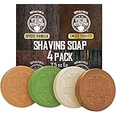 Viking Revolution - Shaving Soap - 4 Pack Variety Tobacco, Oud, Vanilla, Bergamot - Smooth Wet Shave - Gifts For Men - 4 x 70