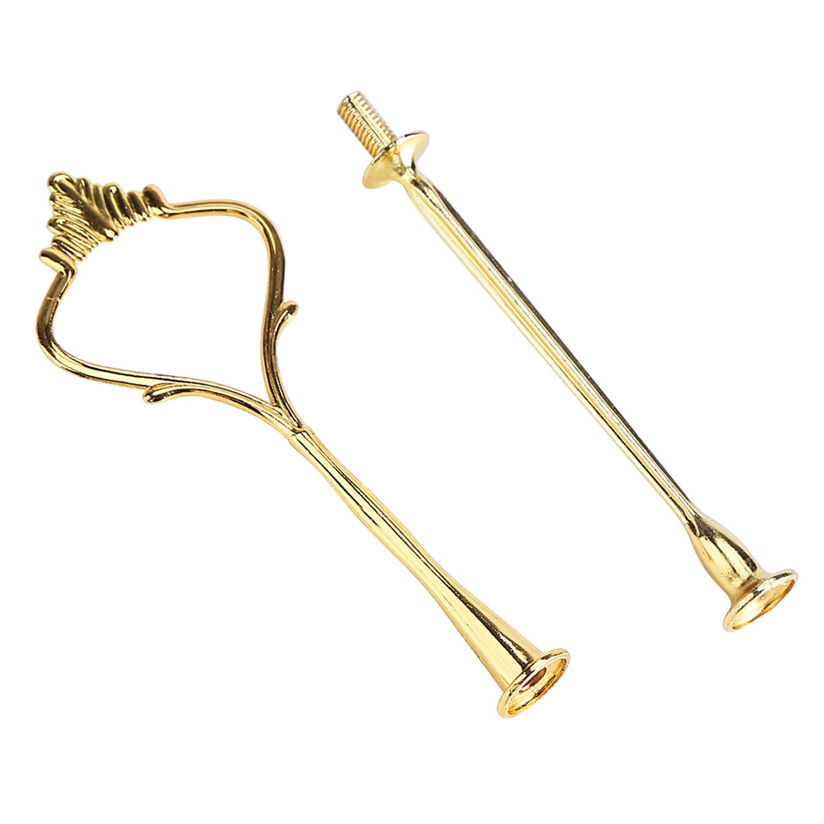 Photo 1 of Cake Cupcake Tray Stand Handle Fruit Plate Hardware Fitting Holder, 2-Tiers Crown-Gold