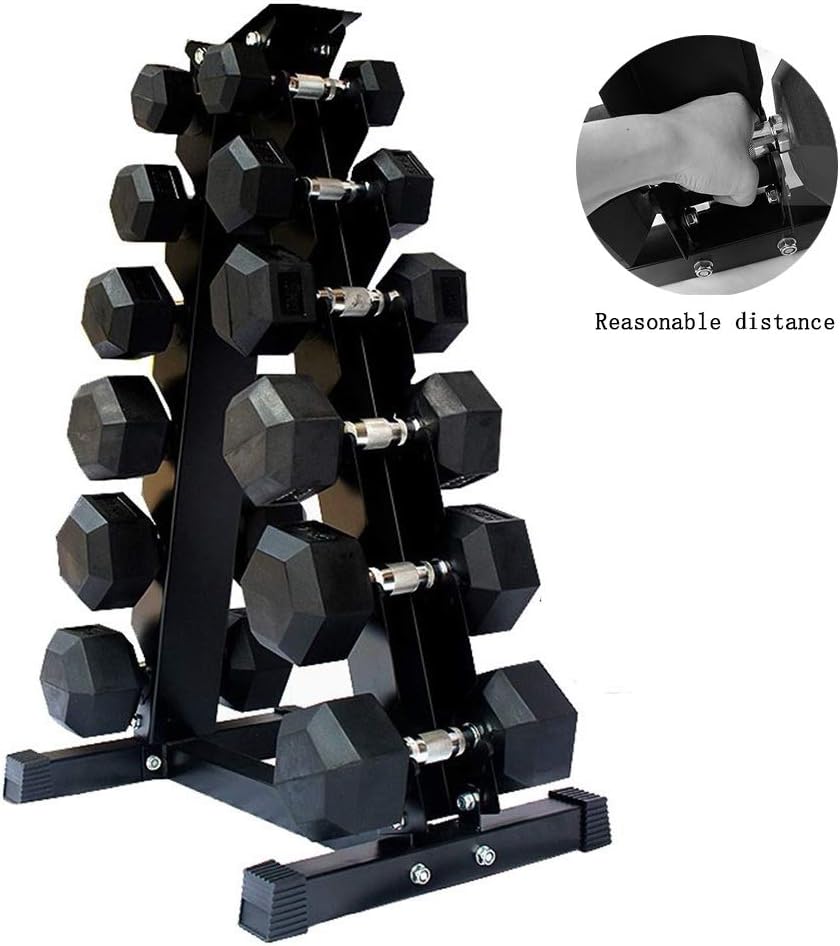 Dumbbell Racks Squat Bracket Set Dumbbell Storage Storage Bracket Gym Fixed Family Storage to Save Space (Color : Black, Size : Six Pairs of Shelves)
