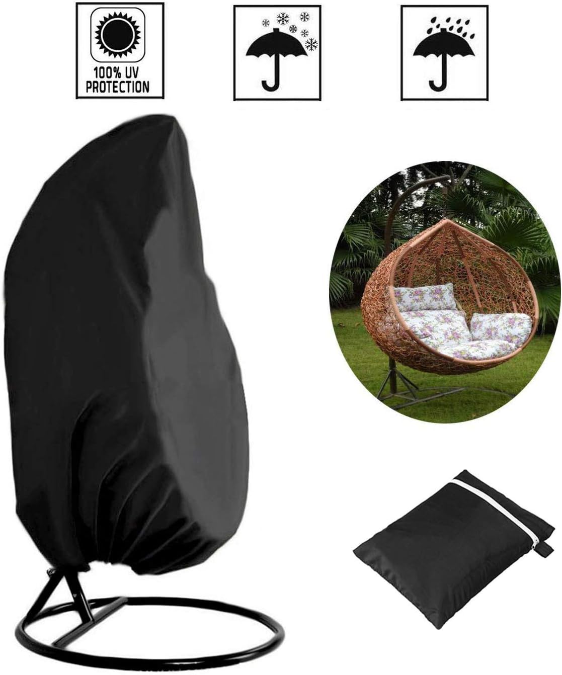 Xinyanmy Hängesessel Schutzhülle Schwebesessel Terrasse Schaukelstuhl