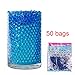 50 Bags Magic Water Gel Crystal Soil Beads Growing Jelly Ball Decoration Vase Filler - Transparent Reuseable Water Beads Gel (Blue)