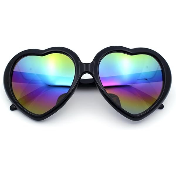 Amazon.com: 4 Pairs Heart Shape Sunglasses for Women Rainbow