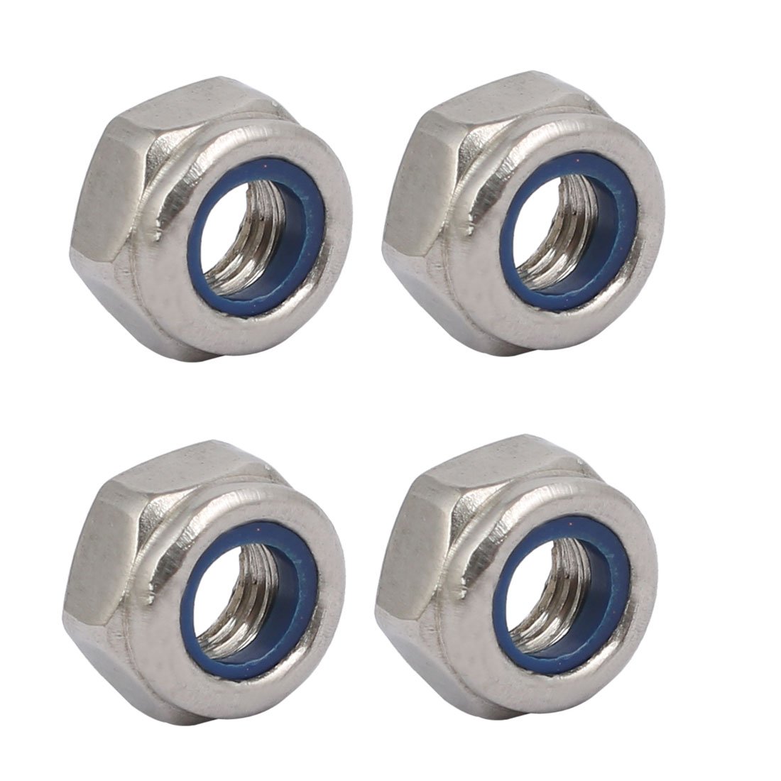 sourcingmap 4pcs M6 x 1mm Pitch Metric Thread 304 Stainless Steel Left Hand Lock Nuts