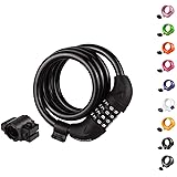 Titanker Bike Lock, Bike Locks Cable 4 Feet Coiled Secure Resettable Combination Bike Cable Lock with Mounting Bracket, 1/2 I