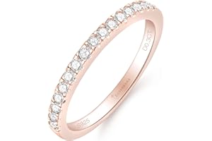 SILVERNANA Moissanite Wedding Band,925 Sterling Silver Wedding Ring for Women Stackable Eternity Rings for Her Size 4-10