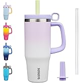 BJPKPK 32oz Stainless Steel Insulated Tumbler with Handle and Straw Travel Coffee Mug Thermal Cups with Lid,Purple Pearl