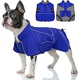 MIGOHI Dog Waterproof Jacket,Medium Dog Coat,Warm Dog Fleece Jacket for Hiking Camping,Fleece Vest for Dogs,Schnauzer,Jack Russell Terrier,French Bulldog,Winter Jackets for Medium Boys Girls,M,Blue