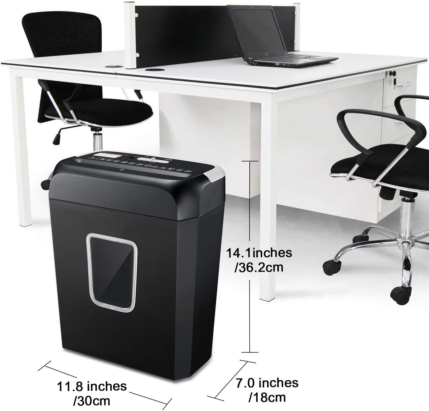 Shredder for Home, Bonsaii 6 Sheet Cross Cut Paper Shredder for Small Home Office Use, Portable Handle Design with 3.4 Gallons Wastebasket (C237-B) : Electronics