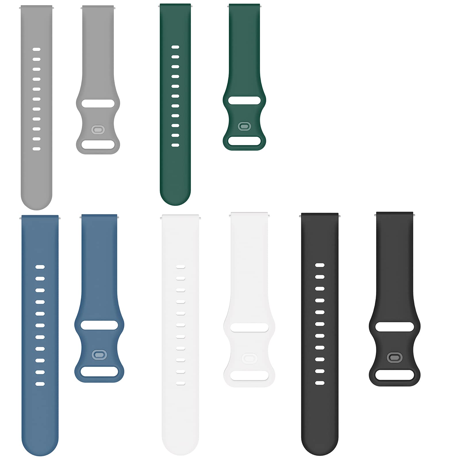 Giaogor Compatible for Ticwatch E3 Band, New Soft Silicone Sport Replacement Straps 2021 Compatible for Ticwatch E3 Smart Watch (5-White+Black+Rock Cyan+Green+Gray)