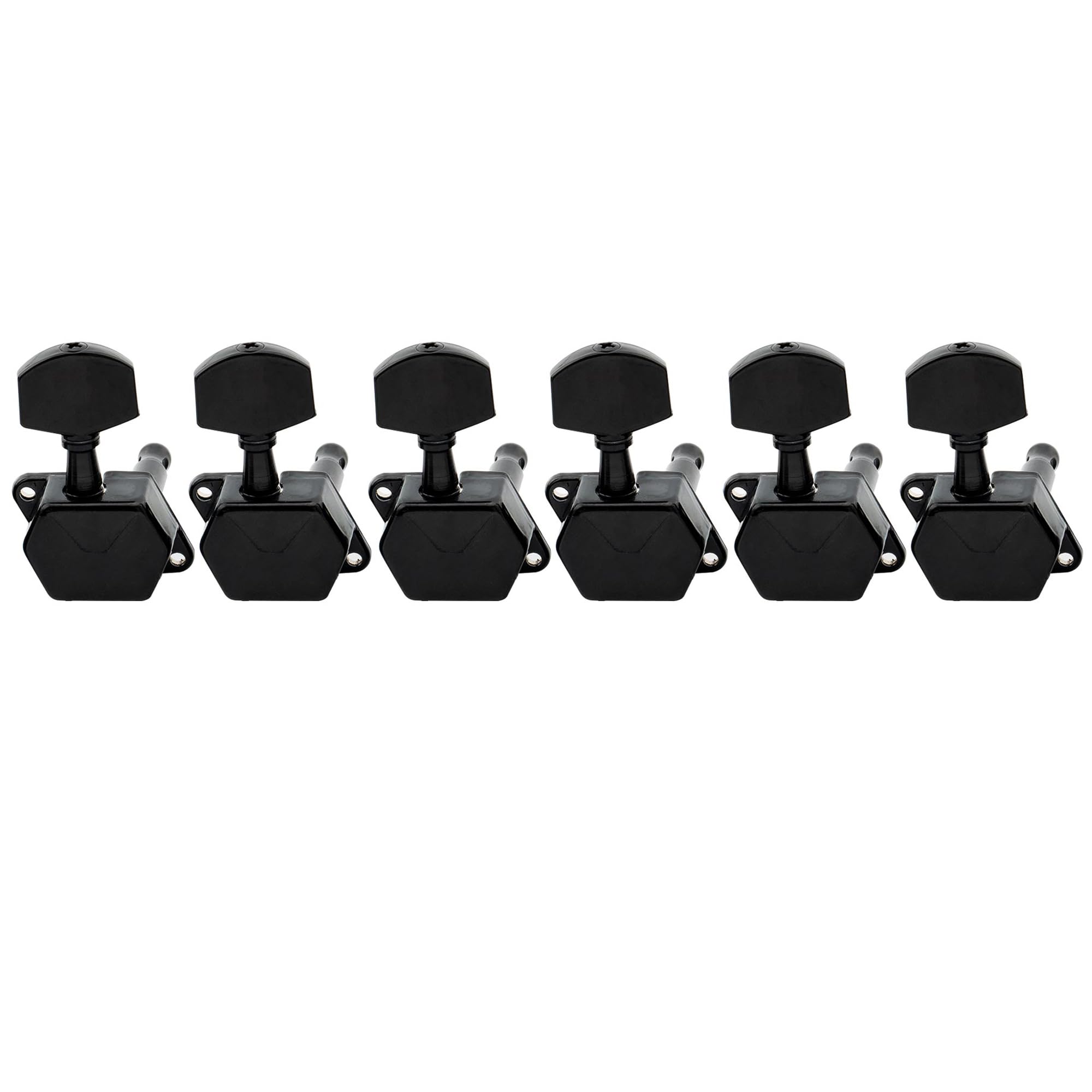 Musiclily Pro 6 in Line Semi Closed Guitar Tuners Machine Heads Tuning Pegs Keys Set for Electric Guitar, Black