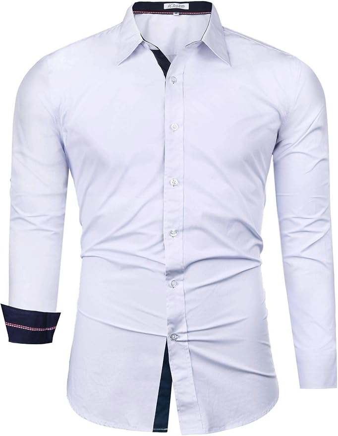 iClosam Homme Chemise Business sans Repassage à Manche Longue Slim Fit Amazon.fr Vêtements et