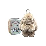 Bunny Lulu keychain with tin, handmade soft and