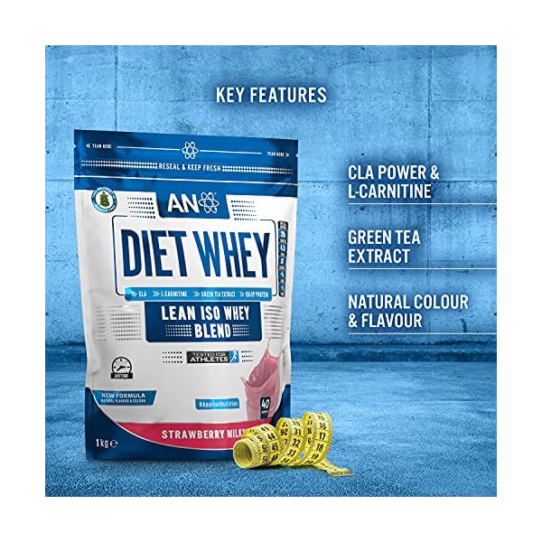 Applied Nutrition Diet Whey - High Protein Powder Supplement, Low Carb & Sugar, for Weight Management with CLA, L…