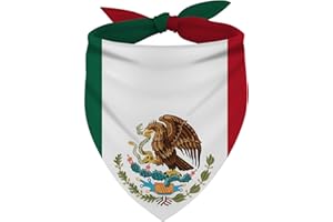 PUDODO Mexican Independence Day Dog Bandana Triangle Bibs Dog Scarf Adjustable Accessories for Small Medium Dogs Cats Pets