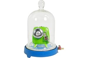 JIAWANSHUN Glass Vacuum Bell Jar with Base Vaccum Demonstration Kit Sound Physics Demonstration Vacuum Hood Disc Bell in Vacuum Laboratory Jar