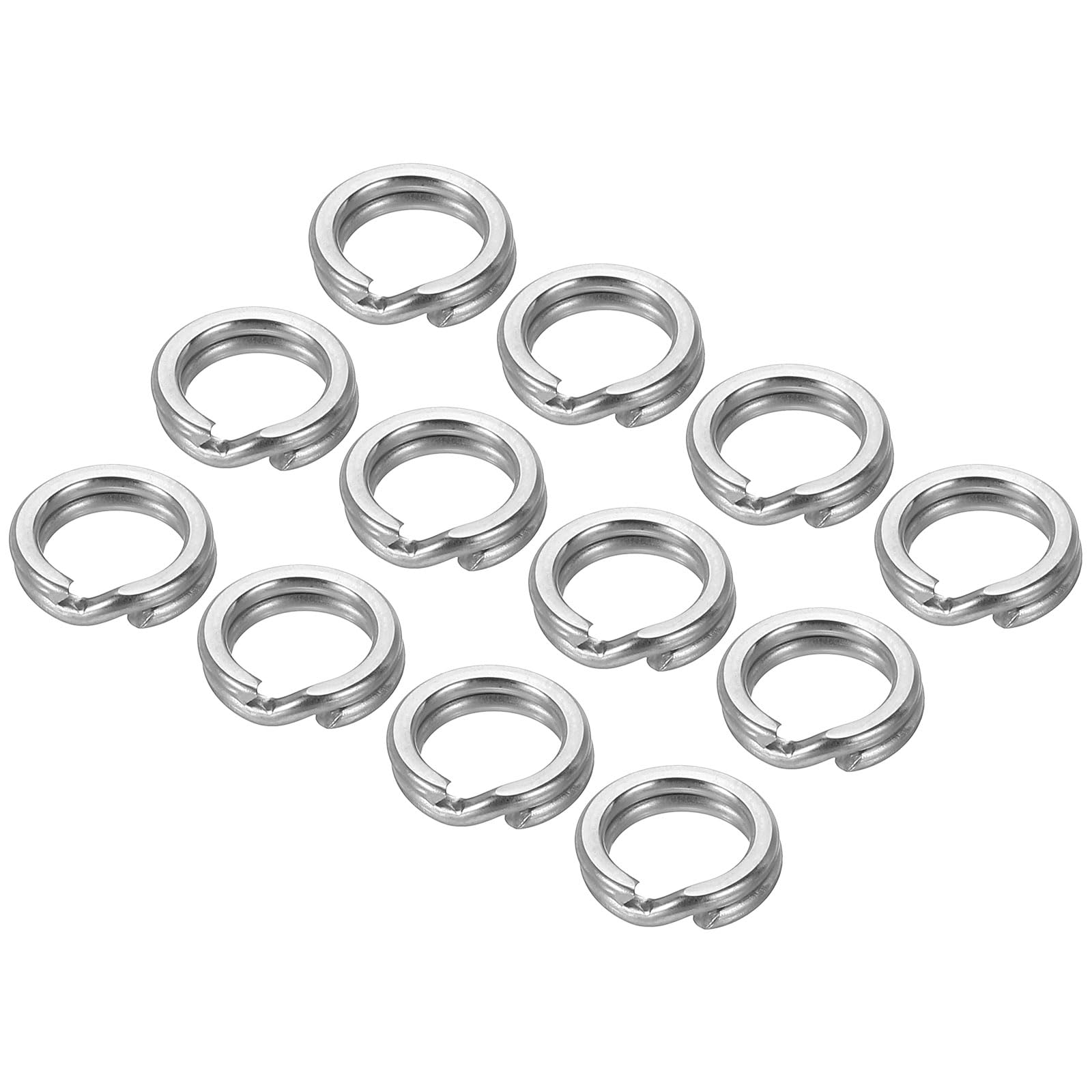 PATIKIL Fishing Split Rings 133LB, 100 Pack Stainless Steel Double Flat Wire Lure Ring 5.2mm for Jigging Trolling Saltwater Terminal Tackle Connector