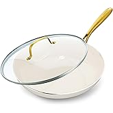 GreenPan Swift 12" Ceramic Nonstick Frying Pan Skillet with Lid, PFAS & PFOA-Free Healthy Cooking, Gold Stainless Steel Handl