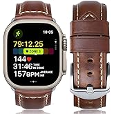 HUAFIY Compatible for Apple Watch Bands 42mm 44mm45mm46mm 49mm 38mm 40mm41mm, Genuine Leather Band Strap for iWatch Series 11/10/9/8,7,6,5,4,3,2,1, Ultra3 2 1