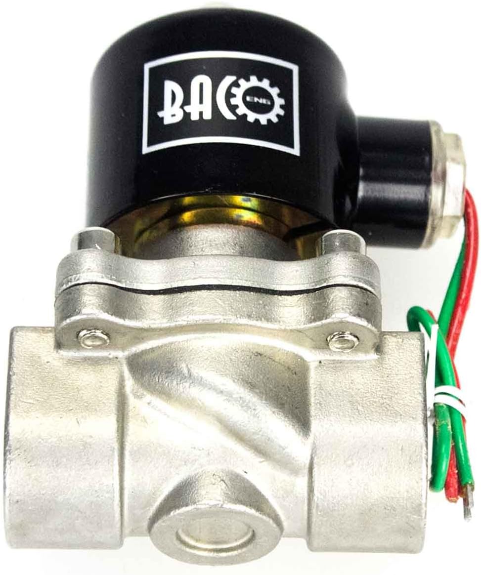 BACOENG 3/4" AC220V Electric Solenoid Valve (BSP, Stainless Steel, Normally Closed), 3/4" Stainless Steel - Image 4