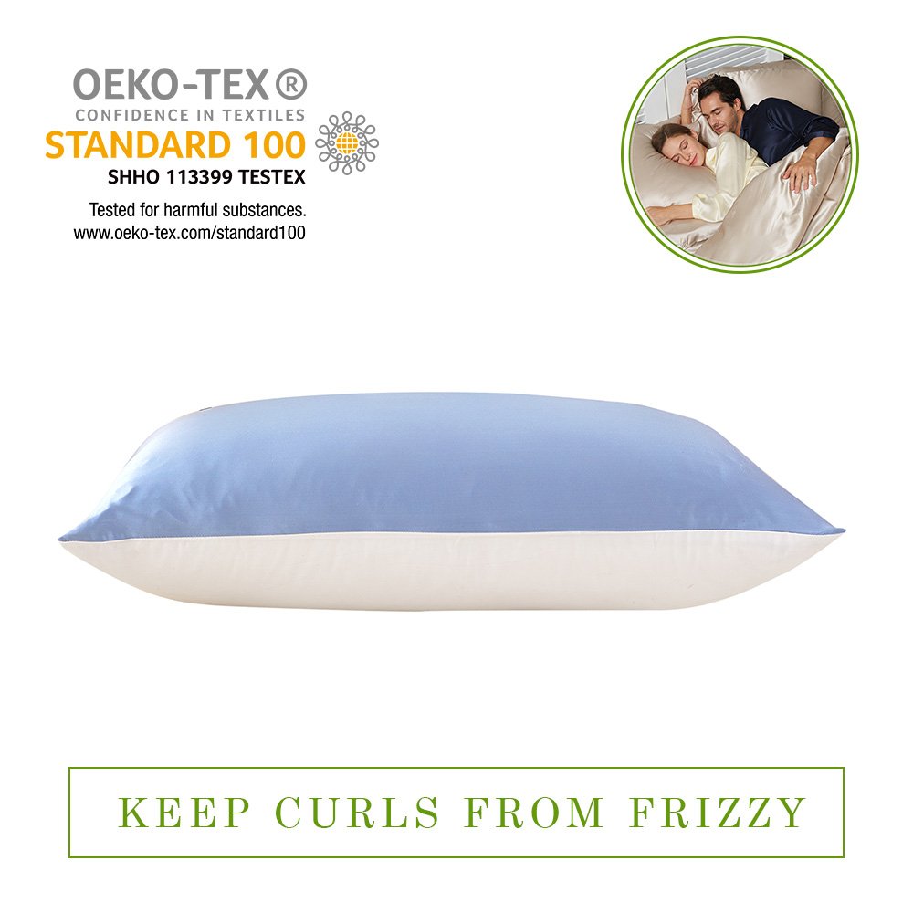 Lilysilk Light Blue Silk Pillowcase For Women With Cotton