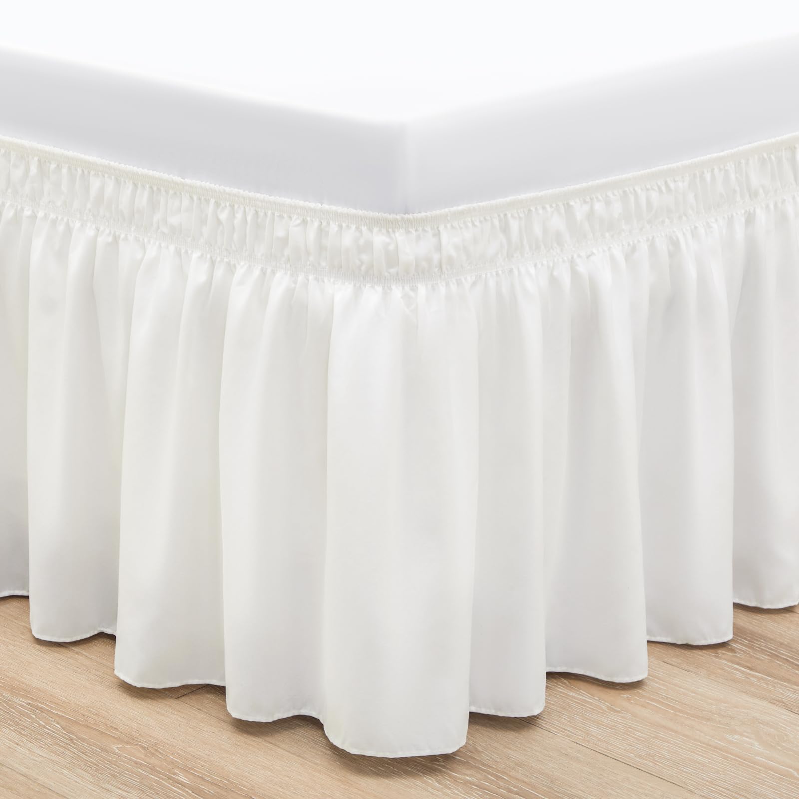 Bed Skirt Wrap Around Elastic Dust Ruffles Solid Color Wrinkle and