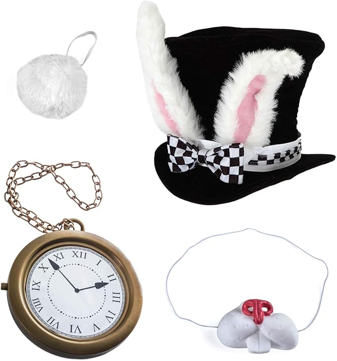 Tigerdoe White Rabbit Costume Magic Rabbit Hat Magician Costume