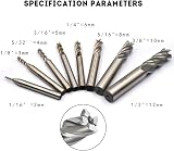 Oudtinz 8Pcs HSS End Mills Set for Wood Aluminum Steel Titanium CNC 4mm–12mm view 2