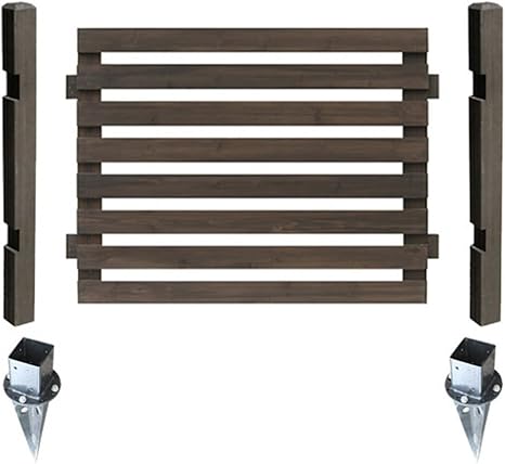 Amazon ウッドフェンス 木製 ボーダーフェンス 目隠し Diy 柵 基本セット ダークブラウン 土中用 フェンス 垣