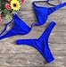 PiePieBuy Top Fashion Sexy Tie Side Pantie Triangle Thong Push Up Bikini Bandeau Swimsuit African Dashiki ((L, Blue)