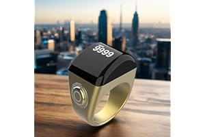 Yuentoen Smart Tasbih Ring,Finger Tally Counter, Rechargeable Tally Counter for Prayer,Handheld Number Click Counter Digital 