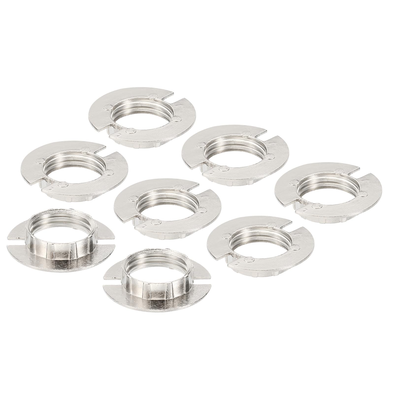 PATIKIL G9 Light Socket Rings, 8 Pack Shade Holder Adapter Alloy Ring for 3/4" Width Table Floor Lamp, Silver Tone