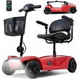 WAYCARE Mobility Scooter for Adults &amp; Seniors, 330 lb 15-20 Mile Range Red | 4-Wheel Electric Mobility Scooter | 250W Motor | 330 lb Capacity | 15-20 Mile Range | 8-Inch Solid Tires | IPX4