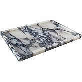 GHYFGD Real Natural Marble Tray Genuine Calcutta Viola Marble Stone Tray for Bathroom/Kitchen Counter (Calacatta Viola, 12" x 8")