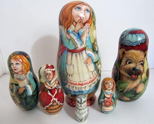 alice in wonderland nesting dolls