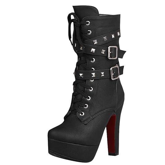 Mee Shoes Damen Runde Plateau High Heels Stiefel